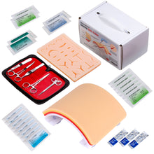 Load image into Gallery viewer, Delux Suture Kit Including DIY Incision Suture Pad with Hook&amp;Loop Replacement Design, 19 Pre-Cut Wounds Pad &amp; Complete Tools for Advanced Suture Skill Practice Educational Use Only