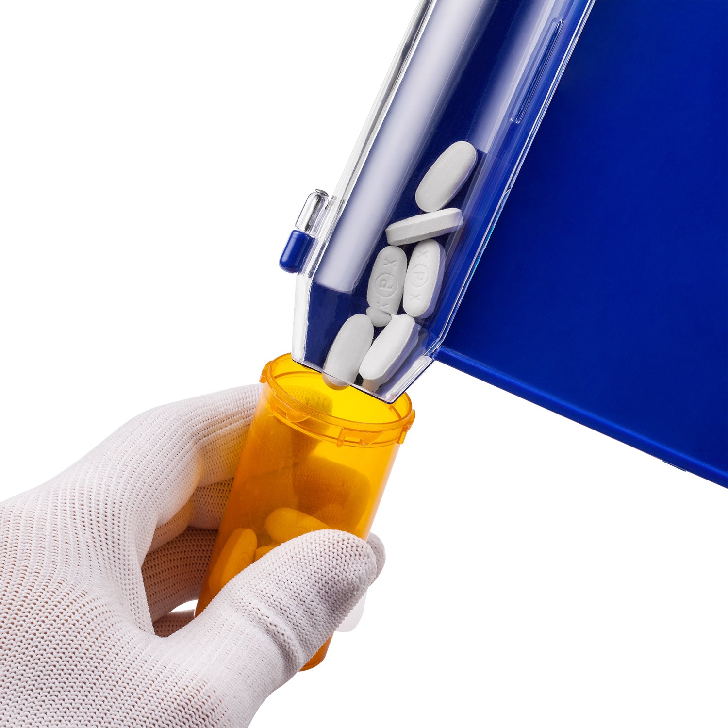 Demonstrating Right-Hand Pill Counting Tray Use
