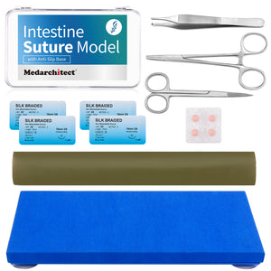 Medarchitect Intestine Suture Practice Model with Anti-Slip Base for Veterinarians Intestinal Suture Training Bowel Simulator Suture Pad
