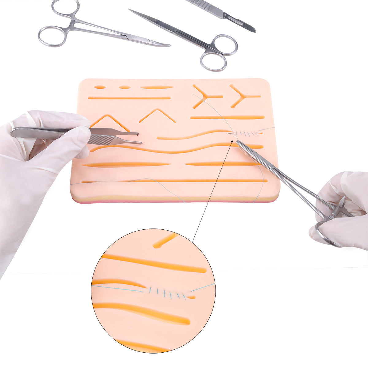 Large Silicone Suture Practice Pad for Medical Students