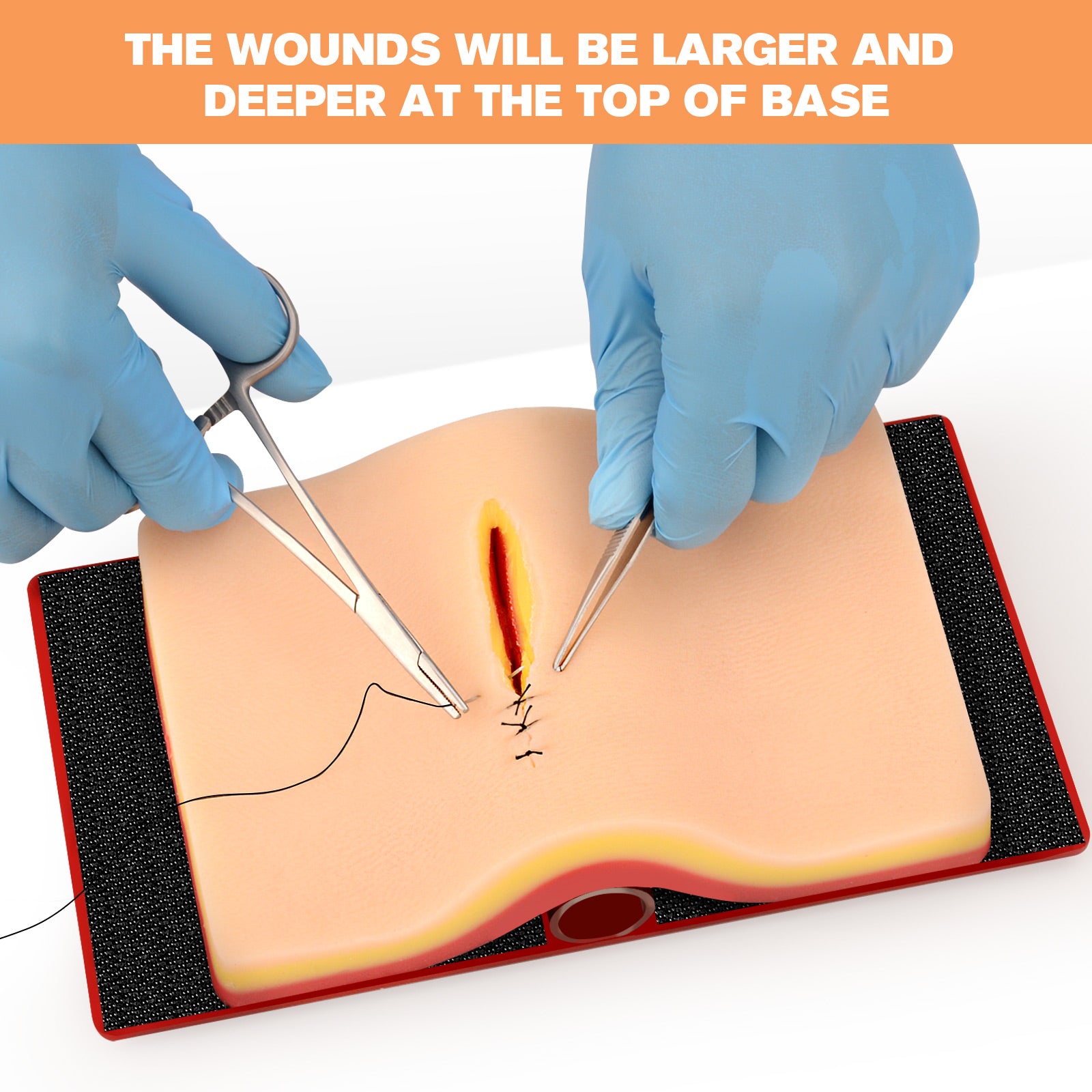 Medical Student Practicing Suturing Techniques