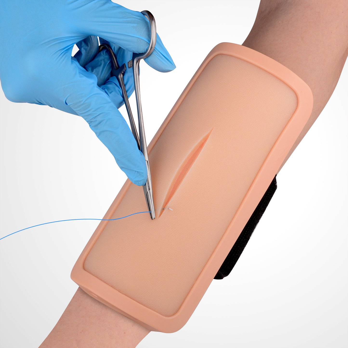 Wearable Skin Suture Pad Attached To Arm For Practice
