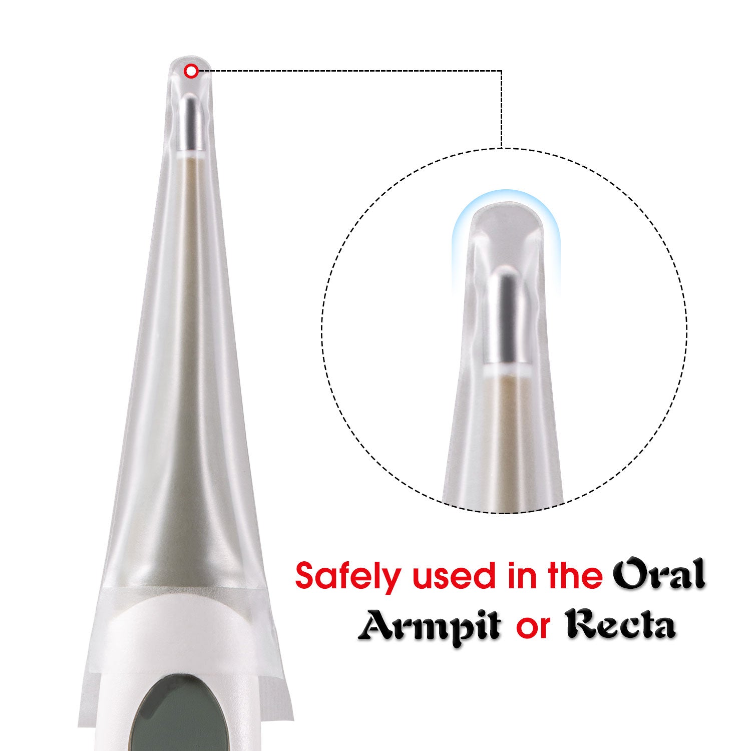 Medarchitect 200 Covers Digital Thermometer Probe Covers for Universal Oral Rectum Armpit Electronic Thermometer Hygienic Sanitary Disposable Plastic Covers - [shop_medarchitect]