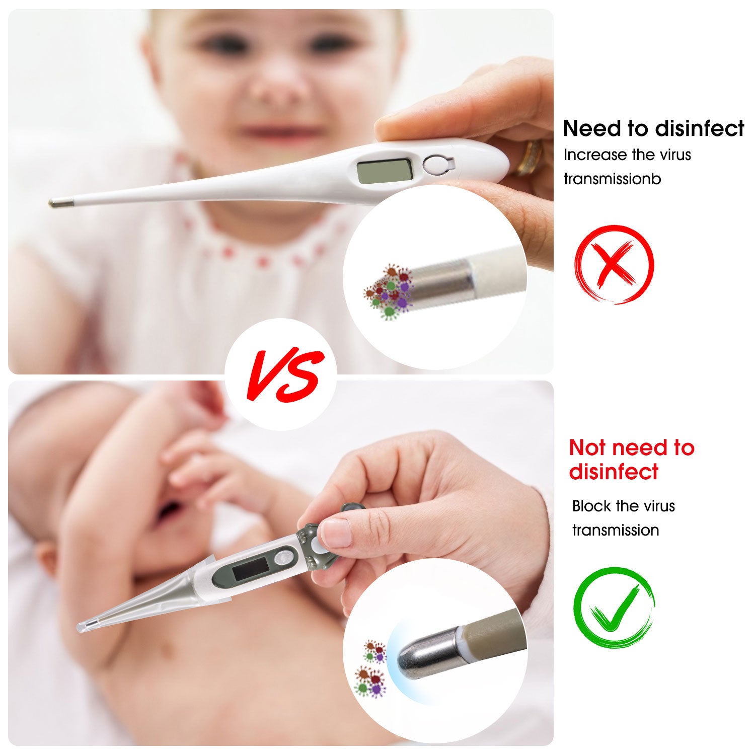 Medarchitect 200 Covers Digital Thermometer Probe Covers for Universal Oral Rectum Armpit Electronic Thermometer Hygienic Sanitary Disposable Plastic Covers - [shop_medarchitect]