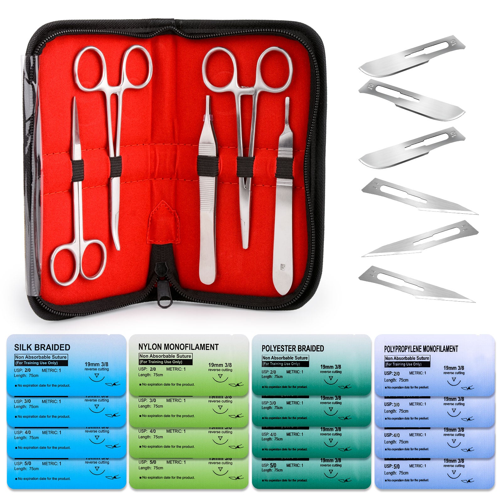 Suture Practice Kit | Kits of Medicine | HD Suture Guides Included |  Complete Suture Practice Kit for Medical Students, Veterinarians, Nurses 